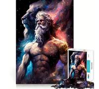 Puzzle Zeus e il Leone da 1000 pezzi,stimola la concentrazione,divertente,con tecnologia di taglio laser avanzata,ideale da portare in viaggio,gioco per allenare la mente (38x52cm)