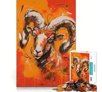 Puzzle Zodiaco Ariete da 1000 pezzi per adulti,esercizio mentale,gioco con bordi lisci e taglio di precisione,rilassante attività di gruppo al chiuso (50x75cm)
