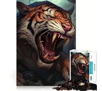 Puzzle Zombie Tigre 1000 pezzi Gioco di logica e pensiero creativo Taglio esperto Artigianato Momento di tranquillità Esercizio mentale a casa (38x26cm)