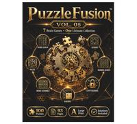 PuzzleFusion: Brain Games Collection Book 5: 100 Large Print Brain Training Puzzles for Adults Featuring Memory Games, Focus Challenges, Observation Tests, Logic Exercises & More
