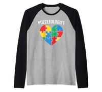 Puzzleologist Jigsaw Puzzle Lover Solver Donne Bambini Puzzle Maglia con Maniche Raglan