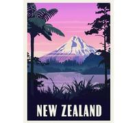 Puzzles 1000 Pezzi,New Zealand Scenery Vintage Travel Art Posters，Per Giocattoli Per La Sfida Della Famiglia,Gioco Di Decompressione Di Aldult Fw350Zw