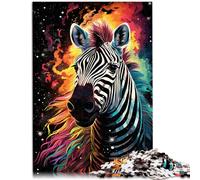 Puzzles 1000 pezzi per adulti, il puzzle zebra colorato è un gioco pratico ideale come regalo per tutta la famiglia per adolescenti dai 14 anni e oltre 26 x 38 cm