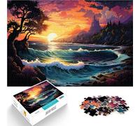 Puzzles 1000 pezzi per adulti spiaggia sotto il tramonto puzzle regali sfida di intelligenza cerebrale Giocattoli avvincenti per adolescenti dai 14 anni e oltre 50x70cm