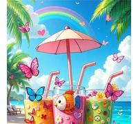 Puzzles 1000 Pieces for Adults Colorful Juice Sea, Hard Impossible Jigsaws 1000 pieces for adults, Educational Game Challenge Toy Colorful DIY puzzles for Home