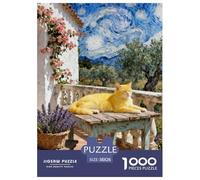 Puzzles 1000 Teile Tiffany Katze Erwachsene Klassische Puzzles Geschenk Interaktives Spielzeug Pädagogisches Spiel Home Dekoration 38x26cm/1000pcs