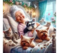 Puzzles 200 Pieces for Adults Happy Old Man Dog, Hard Impossible Jigsaws 200 pieces for adults, Educational Game Challenge Toy Colorful DIY puzzles for Home
