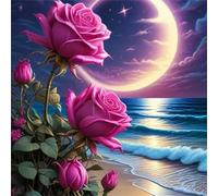Puzzles 200 Pieces for Adults Rose Moon Sea, Hard Impossible Jigsaws 200 pieces for adults, Educational Game Challenge Toy Colorful DIY puzzles for Home