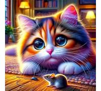 Puzzles 60 Pieces for Adults Animals Cats Mice, Hard Impossible Jigsaws 60 pieces for adults, Educational Game Challenge Toy Colorful DIY puzzles for Home