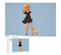 Puzzles Bionda Pin Up Girl Puppy Puzzle per Adulti Famiglia Attività Giochi Home Decor Puzzle 1000 PCS