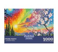 Puzzles de fleurs d'abricotier pour adultes et enfants. 1000 pièces Jouet de défi fantaisiste Jeu éducatif Décoration de maison pour Adultes et enfants âgés de 14 ans et plus 38x26cm/1000pcs