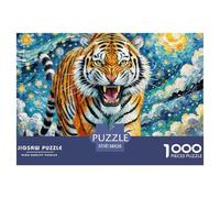 Puzzles de tigres du Bengale pour adultes et enfants. 1000 pièces Jouet de défi impossible Jeu éducatif Décoration de maison pour Adultes et enfants âgés de 14 ans et plus 38x26cm/1000pcs