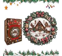 Puzzles - Design interattivo a tema natalizio - Puzzle in legno a forma di corona per la famiglia, per uomini, ragazzi, ragazze, giovani, adolescenti, marito, figlio, figlia, famiglia, amici,