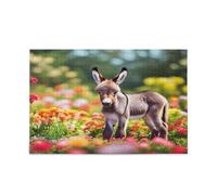 Puzzles di legno adulto di puzzle 1000 del campo di fiori variopinto dell'asino sveglio 29.5×19.7"