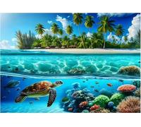 Puzzles for Adults 1314 Pezzi Piante Tropicali Tartarughe Marine Puzzle Giochi 75 x 50 cm Intrattenimento Creativo Puzzle Classico Puzzle Difficile Puzzle da 1314 Pezzi per Adulti
