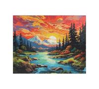 Puzzles for Adults 200 Pezzi Alba Nella Giungla Fiume Puzzle Giochi 35 x 25 cm Intrattenimento Creativo Puzzle Classico Puzzle Difficile Puzzle da 200 Pezzi per Adulti