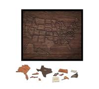 Puzzles For Kids - Wood 30.5x25.4cm | Learning Detachable Funny US Travel Map Puzzle, Educational Toy | Ideal For Children, Family, Home, Bedroom, Living Room, Wall, Office, Birthday, Holiday