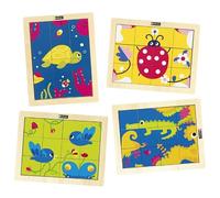 Puzzles magiques 12 pièces - Les animaux - Lot de 4