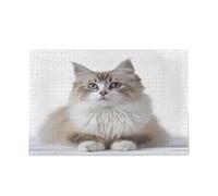 Puzzles - Puzzle da 1000 pezzi in legno a forma di gatto a pelo lungo, per adulti, 75 x 40 cm