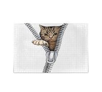 Puzzles - Puzzle da 1000 pezzi, motivo: gatto giocoso bianco, per adulti, 75 x 40 cm