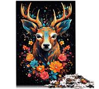 Puzzles - Puzzle da 1000 pezzi per adulti con cervo carino, lucido, per regali per alleviare lo stress, per uccidere il tempo, adatto per adolescenti dai 14 anni e oltre 26 x 38 cm