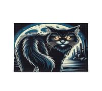 Puzzles - Puzzle per adulti a forma di gatto malvagio, 1000 pezzi, 29,5 × 19,7 cm