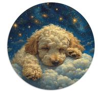 Puzzles - Puzzle rotondi per adulti, 1000 pezzi, motivo: barboncini, puzzle con animali abbastanza impossibili, difficili, impegnativi, 1000 pezzi (67,5 x 67,5 cm)