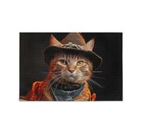 Puzzles - Puzzles divertenti a forma di gatto, 1000 pezzi, per la famiglia, 75 x 40 cm