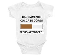 Puzzletee Body da Neonato Caricamento cacca in corso prego attendere... Body Simpatici e Divertenti Body Neonato uso quotidiano Divertenti Body Idea Regalo