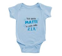 Puzzletee Body da Neonato Divertente - Maschietto Voi siete matti io vado dalla Zia - Idea Regalo