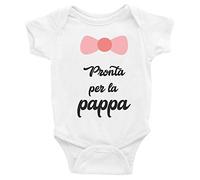 Puzzletee Body da neonato - pronta per la pappa - Body Neonato Natalizio - Body Neonato Divertenti - Body Neonato Simpatici e Divertenti - Body Neonato - Idea Regalo