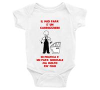 Puzzletee Body neonato Festa del Papà Il Mio Papà è un Carrozziere, in Pratica un Papà normale, ma molto più figo - body divertenti