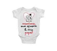 Puzzletee Body Neonato Mamma - Mamma vuoi sposare il mio Papà? - Body Neonato Proposta Matrimonio - Body Neonato Matrimonio - Idea Regalo Mamma