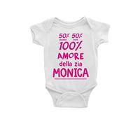 Puzzletee Body Neonato Personalizzabile - Amore della Zia [ PERSONALIZZA NOME ] - Zia - Femminuccia - Bimba - Body Neonato - Idea Regalo