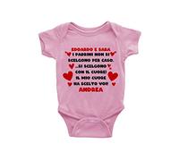 Puzzletee - Body Neonato Personalizzato Unisex - Cotone Ultra Morbido, Stampa Diretta su Tessuto - Personalizzabile con il Nome del Padrino e della Madrina