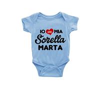 Puzzletee Body Neonato uso quotidiano Personalizzabile Io Amo Mia Sorella [ PERSONALIZZA NOME ] Sorellina Fratellino Neonato Body Neonato uso quotidiano Idea Regalo