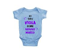 Puzzletee Body Neonato uso quotidiano Personalizzabile Io Tifo Viola come Nonno [ Personalizza Nome ] Gigliati Calcio Nonno Neonato Tifo Idea Regalo Nonno