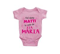 Puzzletee Body Neonato uso quotidiano Personalizzabile Voi Siete Matti io Vado da Zia [ PERSONALIZZA NOME ] Zia Neonato Body Neonato uso quotidiano Idea Regalo