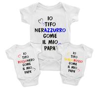 Puzzletee - Body Personalizzati Neonato a Tema Calcio - Aggiungi una Dedica Speciale, Scegli la tua Squadra del Cuore - 100% Cotone, Traspirante, Stampa Resistente - Taglie Disponibili da 0 a 24 mesi