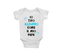 Puzzletee - Body Personalizzati Neonato a Tema Calcio - Aggiungi una Dedica Speciale, Scegli la tua Squadra del Cuore - 100% Cotone, Traspirante, Stampa Resistente - Taglie Disponibili da 0 a 24 mesi
