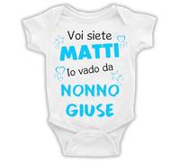 Puzzletee - Body Personalizzati Neonato Voi Siete Matti - Aggiungi il Nome di Chi Vuoi Tu - 100% Cotone, Traspirante, Stampa Resistente - Taglie Disponibili da 0 a 24 mesi