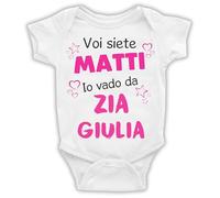 Puzzletee - Body Personalizzati Neonato Voi Siete Matti - Aggiungi il Nome di Chi Vuoi Tu - 100% Cotone, Traspirante, Stampa Resistente - Taglie Disponibili da 0 a 24 mesi