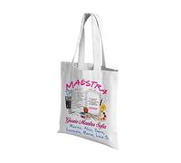 Puzzletee Borsa Shopper Maestra Personalizzabile - Nome maestra - Firme Bambini - Un insegnante come te è difficile da trovare - Bambini - Bimbi - Alunni - Insegnante - Scuola - Idee Regalo