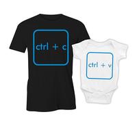 Puzzletee Coppia Maglietta e Body Neonato - T-shirt Padre e Figlio a Maniche Corte, Idea Regalo Festa del Papà (Ctrl + C e Ctrl + V, Copia Incolla)