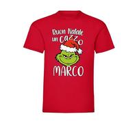 Puzzletee Maglietta Buon Natale Un Ca**o Uomo Ragazzo G. Nome Personalizzabile Cattivo Christmas Tshirt Amico Idea Regalo