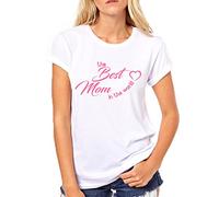 Puzzletee - Maglietta Festa della Mamma - T-Shirt Donna in Cotone con Stampa Resistente, Leggera e Traspirante - The Best Mom in The World (Bianco M)