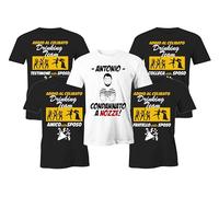 Puzzletee Pacchetto Tshirt Addio al Celibato Magliette Divertenti Manette Sbrago Divertimento Sposo Amico Collega Testimone Set Festa Celibato