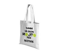 Puzzletee Personal Shopper Cocktail - Dammi un Buon Mojito per Restare - Shopping Bag Divertente - Gadget Donna - Idea Regalo Amica