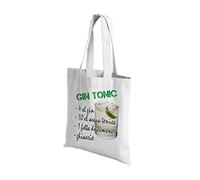 Puzzletee Personal Shopper Cocktail - Gin Tonic - Ingredienti Cocktail - Shopping Bag Divertente - Gadget Donna - Idea Regalo Amica