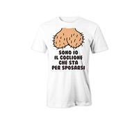 Puzzletee - T-Shirt Addio al Celibato - Maglia Sposo Divertente - Stampa di Alta qualità, Non Sbiadisce - Maglietta in Cotone, Traspirante, Leggera - (Io Sono Il Co, S)